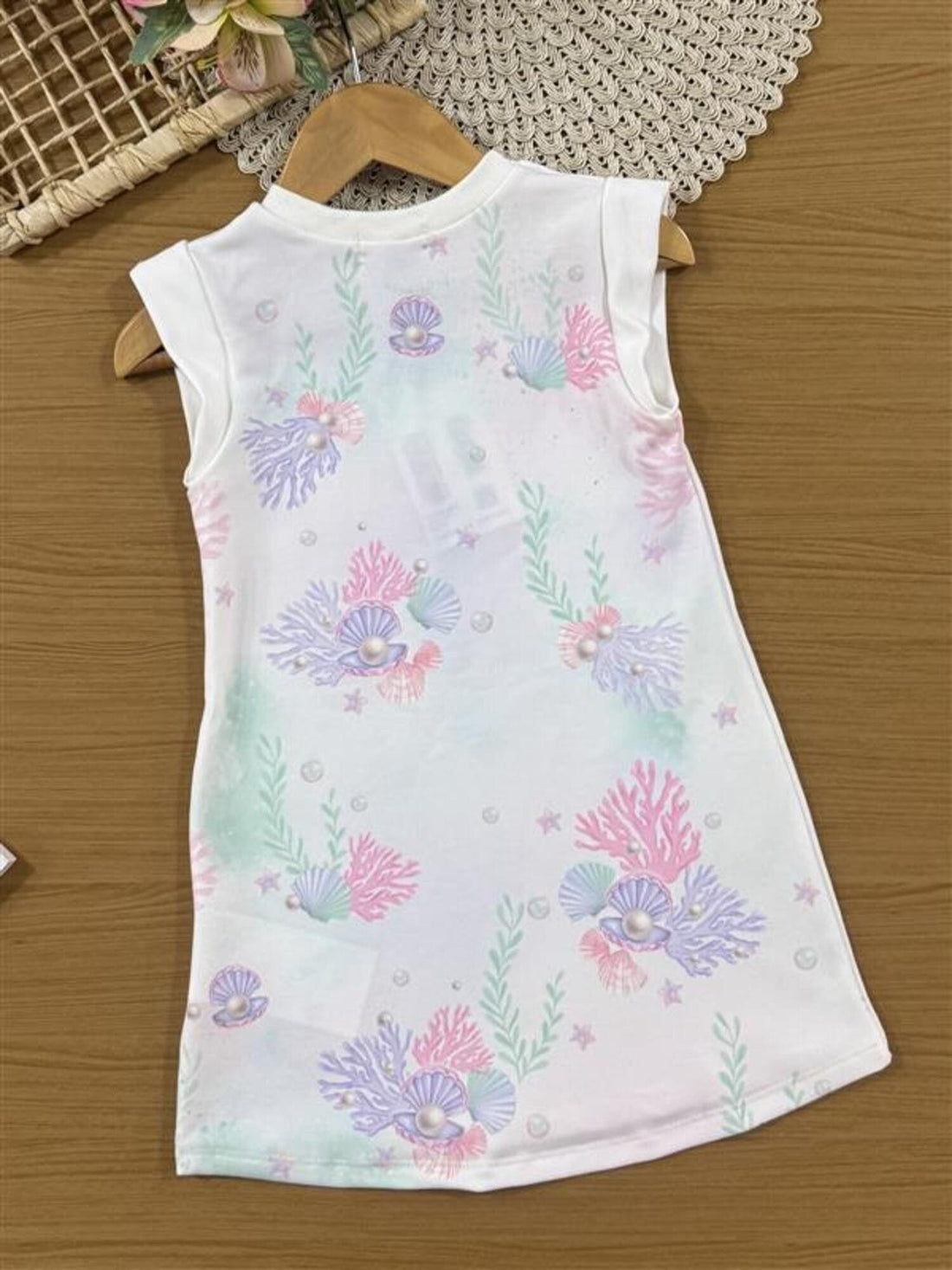 Vestido Infantil Kukiê Verão Branco Princesa Ariel