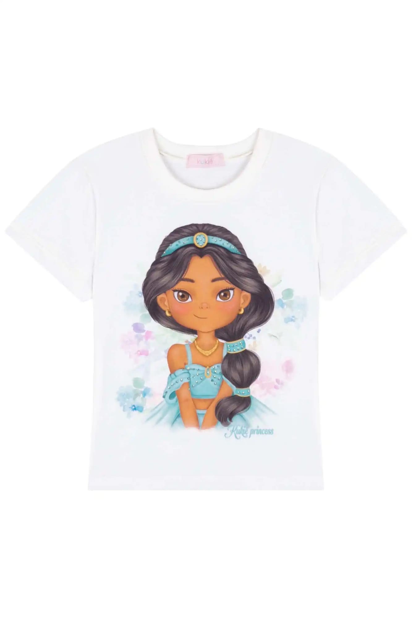 Blusa Infantil Kukiê Verão Branca Princesa Jasmine