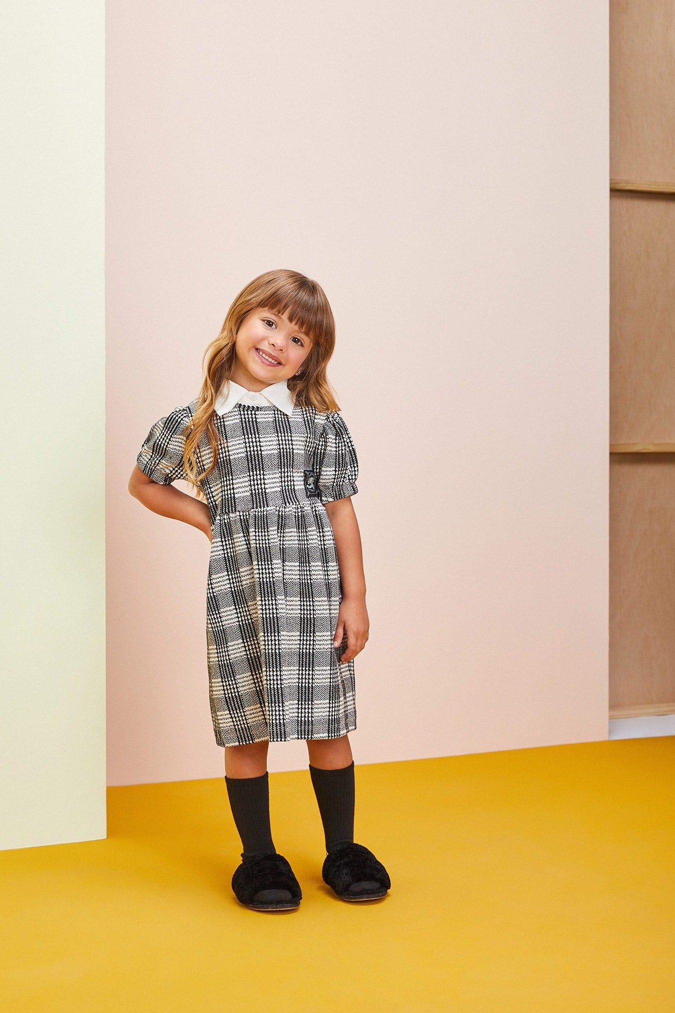 Vestido Infantil Momi Inverno Xadrez