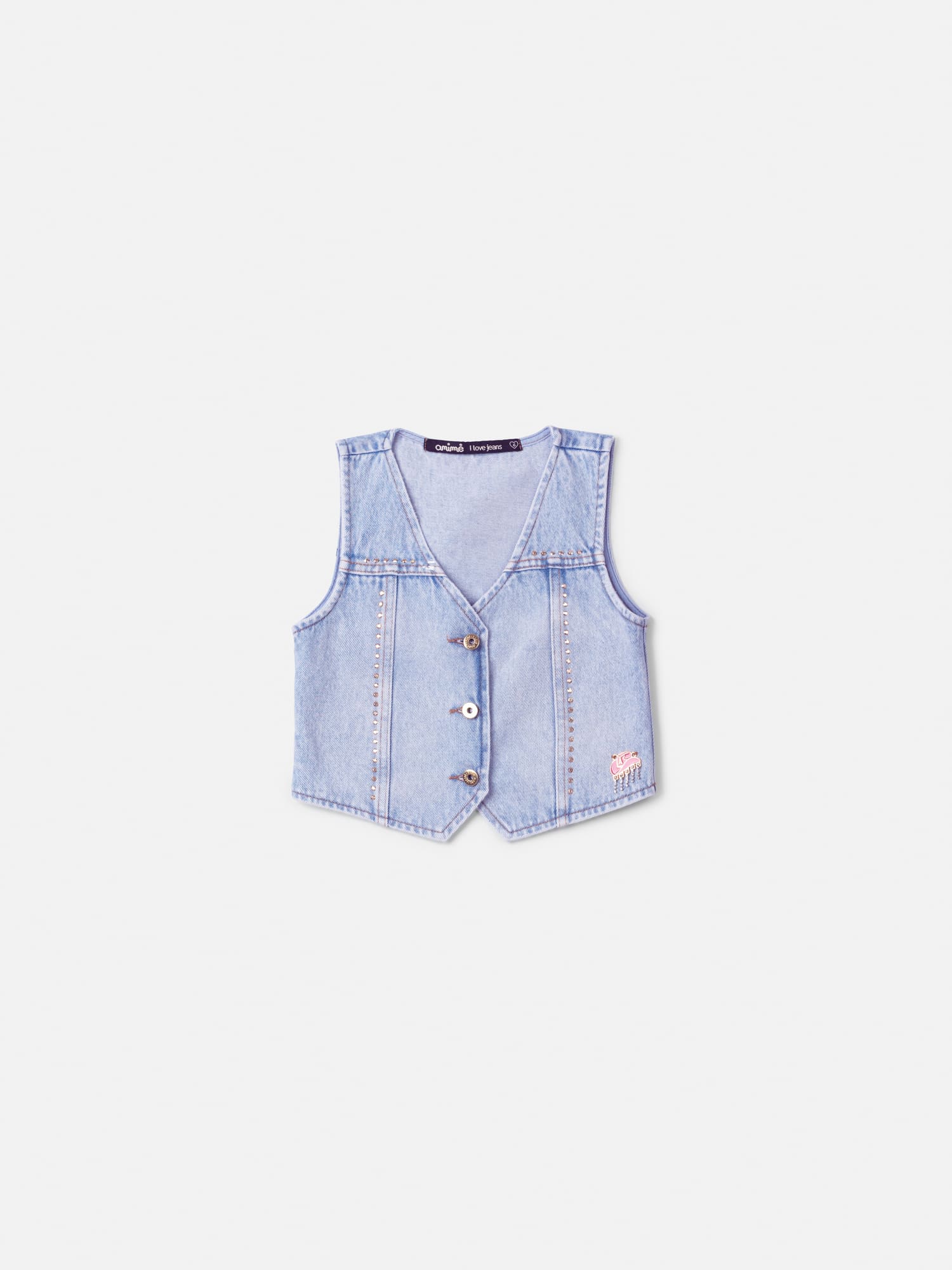 Colete Infantil Animê Verão Jeans Country Girl