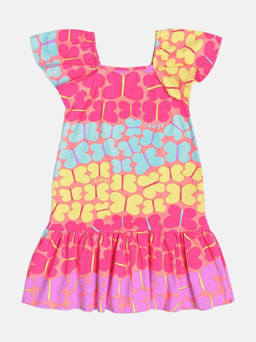 Vestido Infantil Bimbi Rosa Borboletinhas