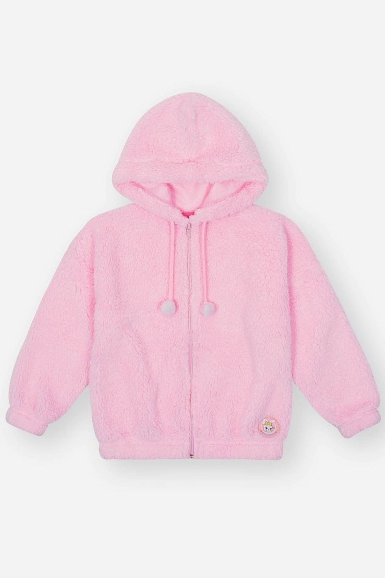 Jaqueta Infantil Cinti Inverno sem Flanela com Pelo Carneirinho Rosa