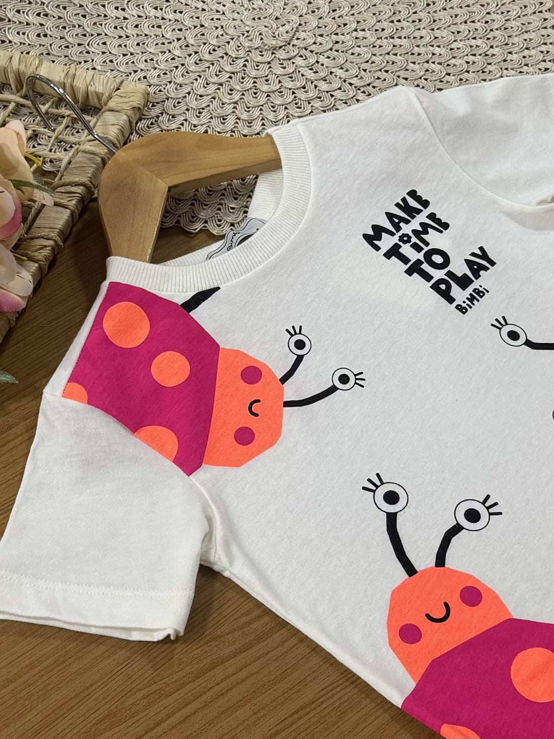 Blusa Infantil Bimbi Verão Branca Joaninhas