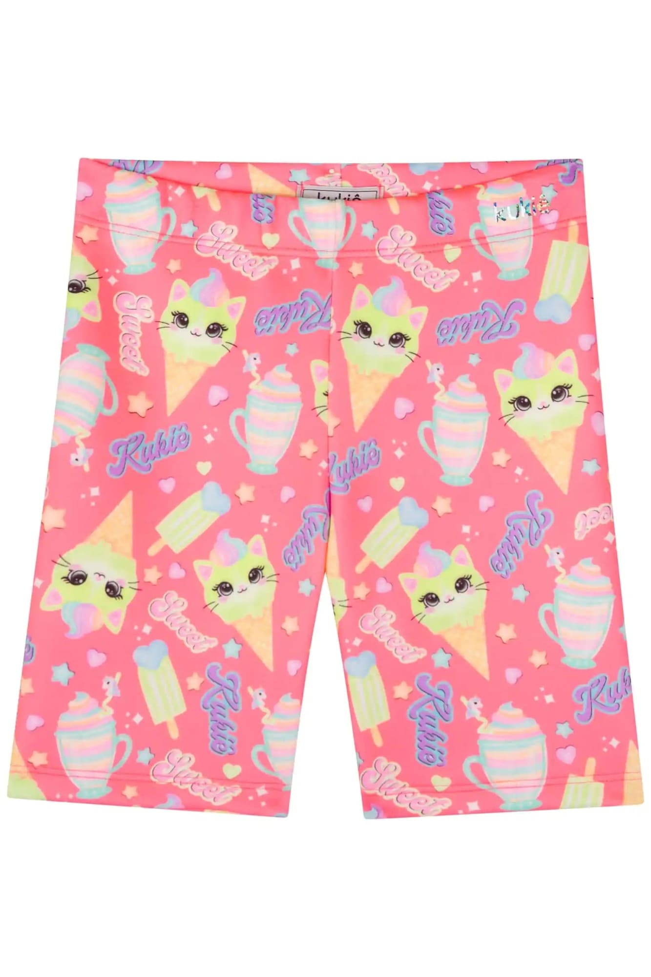 Shorts Infantil Kukiê Verão Ciclista Rosa Sorvetinho