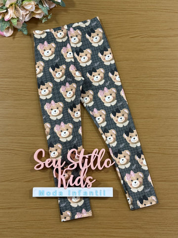Calça Legging Infantil Kukie Inverno Ursinhos