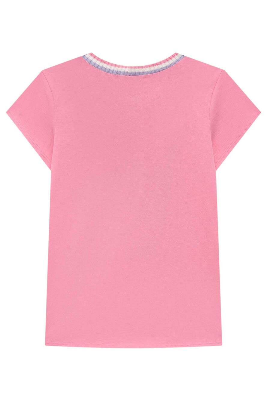 Blusa Infantil Kukie Verão Rosa Gatinha