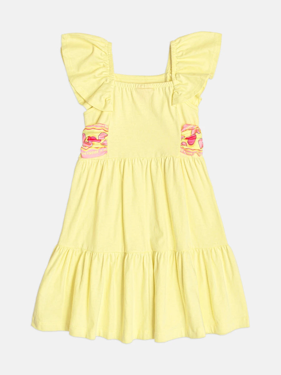 Vestido Infantil Momi Amarelo com Lacinho Corções