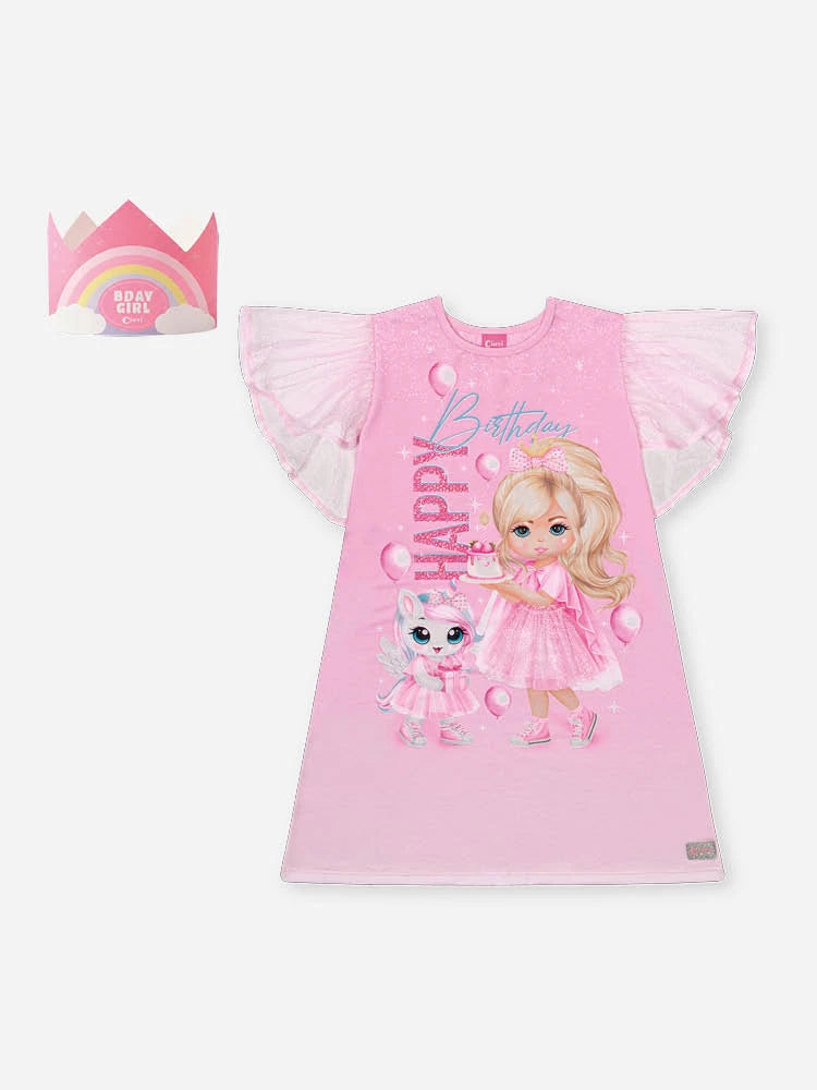 Vestido Infantil Cinti Verão Rosa Happy