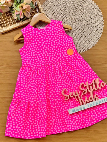 Vestido Infantil Bimbi Rosa Poá