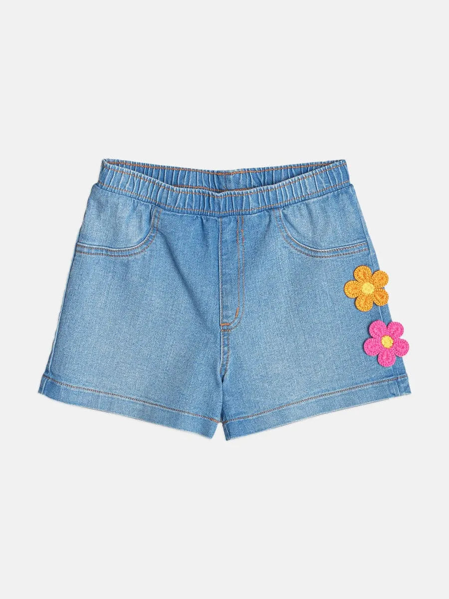 Shorts Infantil Menina Bimbi Jeans Florzinhas