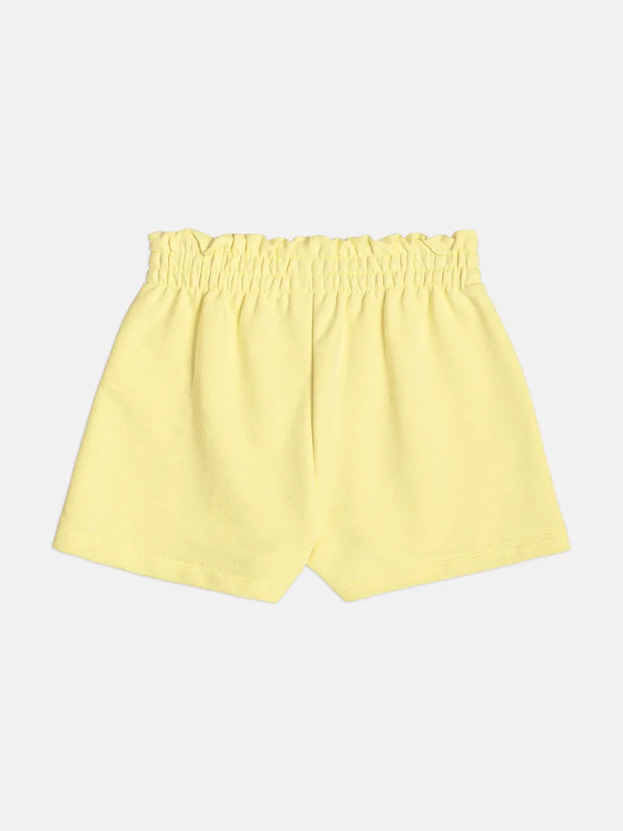 Shorts Infantil Menina Momi Amarelo com Strass