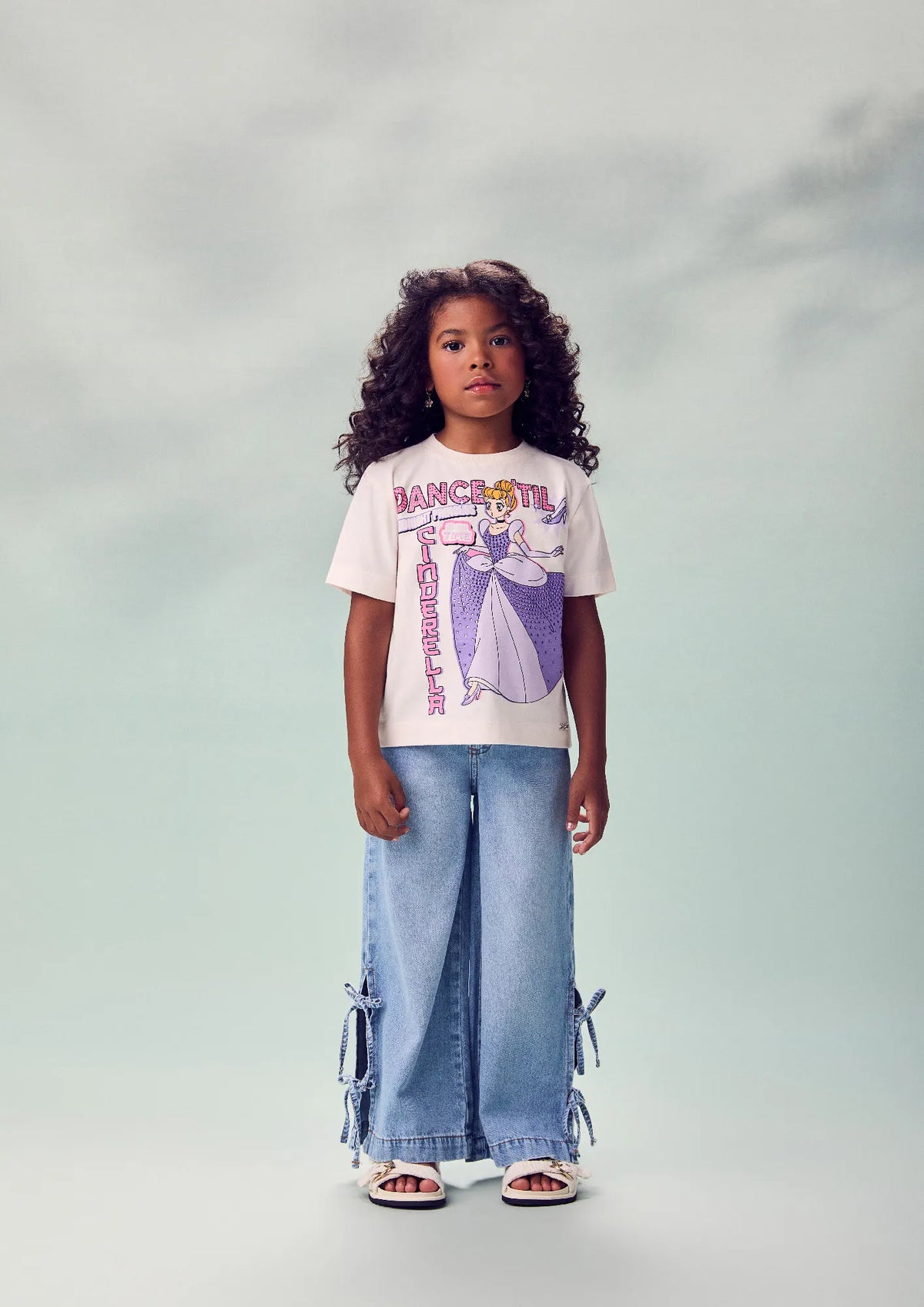 Blusa Infantil Menina Animê Off White Cinderela Anime Disney