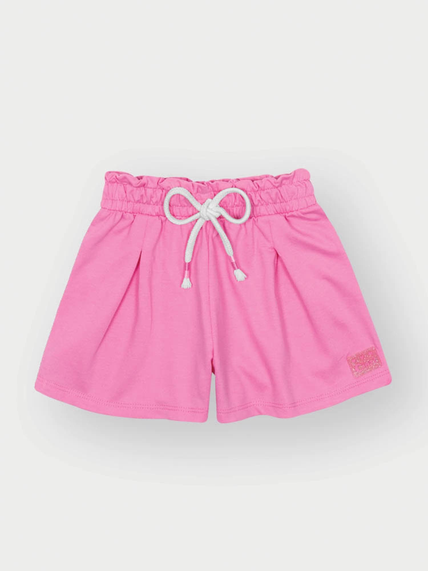Conjunto Infantil Cinti Verão com Shorts Rosa e Blusa Branca Ursinha Cereja