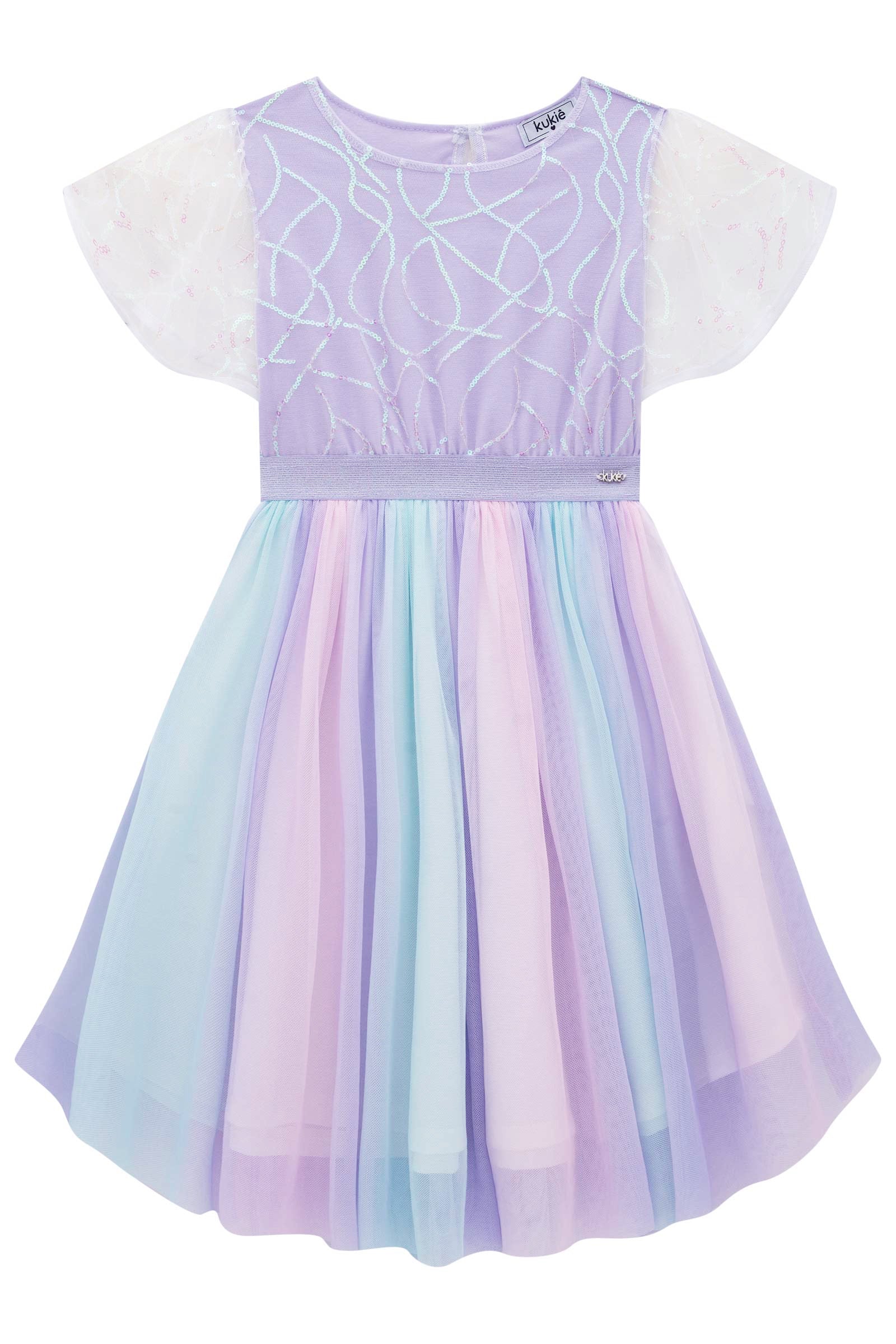 Vestido Infantil Kukie Verão Tule Colors