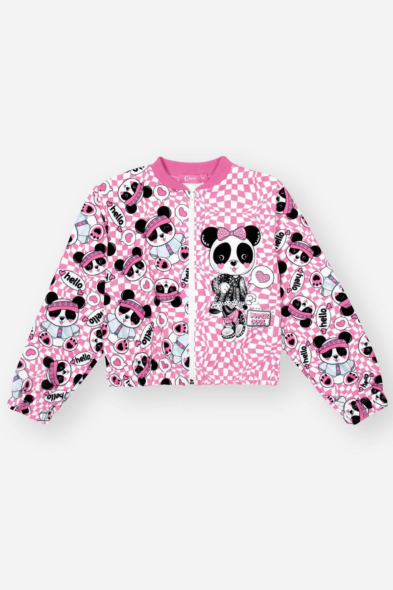 Conjunto Infantil Cinti Inverno com Short Saia e Jaqueta Rosa Pandinha