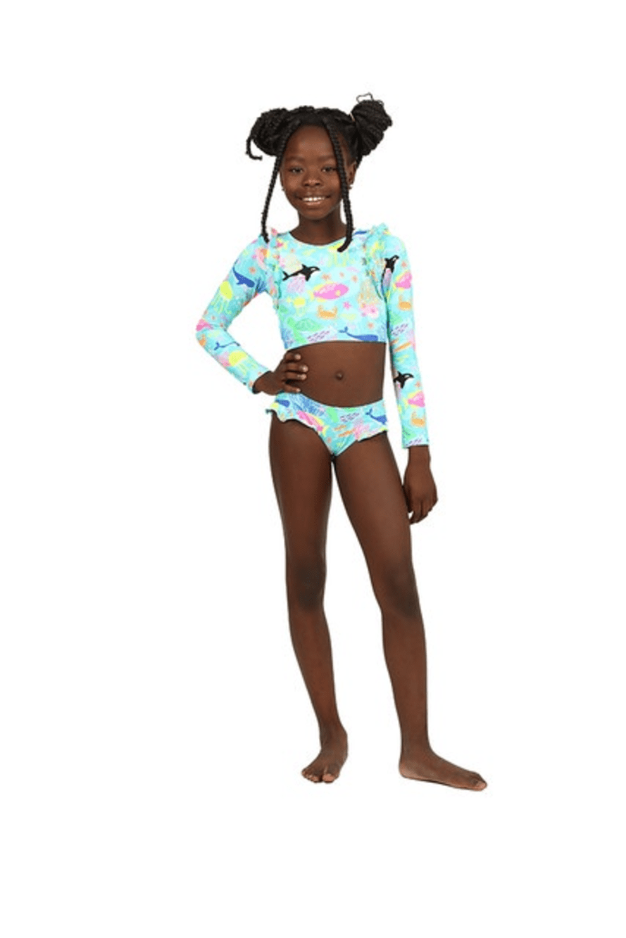 Biquíni Infantil Siri Kids Cropped Manga longa Talita Sea 39132