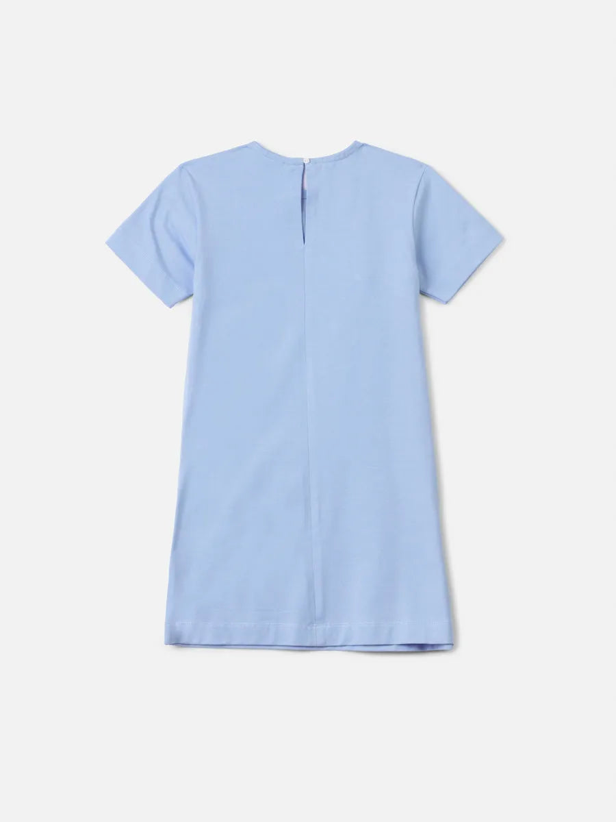 Vestido Infantil Animê Azul Minnie Laço Disney