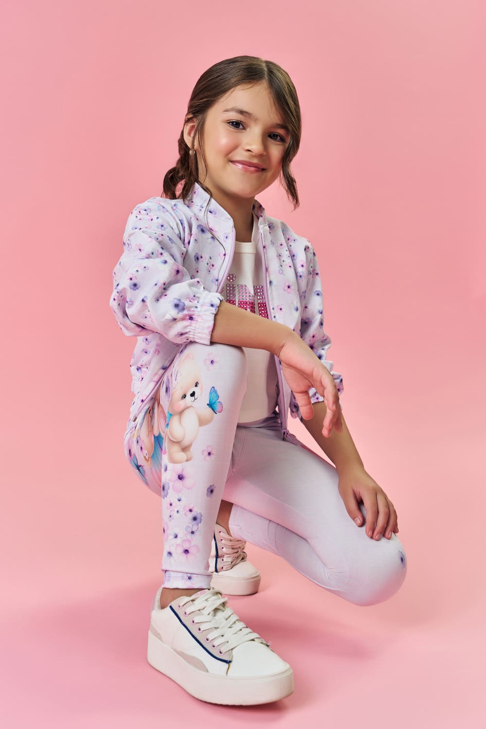 Jaqueta Infantil Cinti Verão Lilás Floral