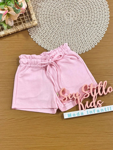 Shorts Infantil Menina Kukiê Rosa Claro