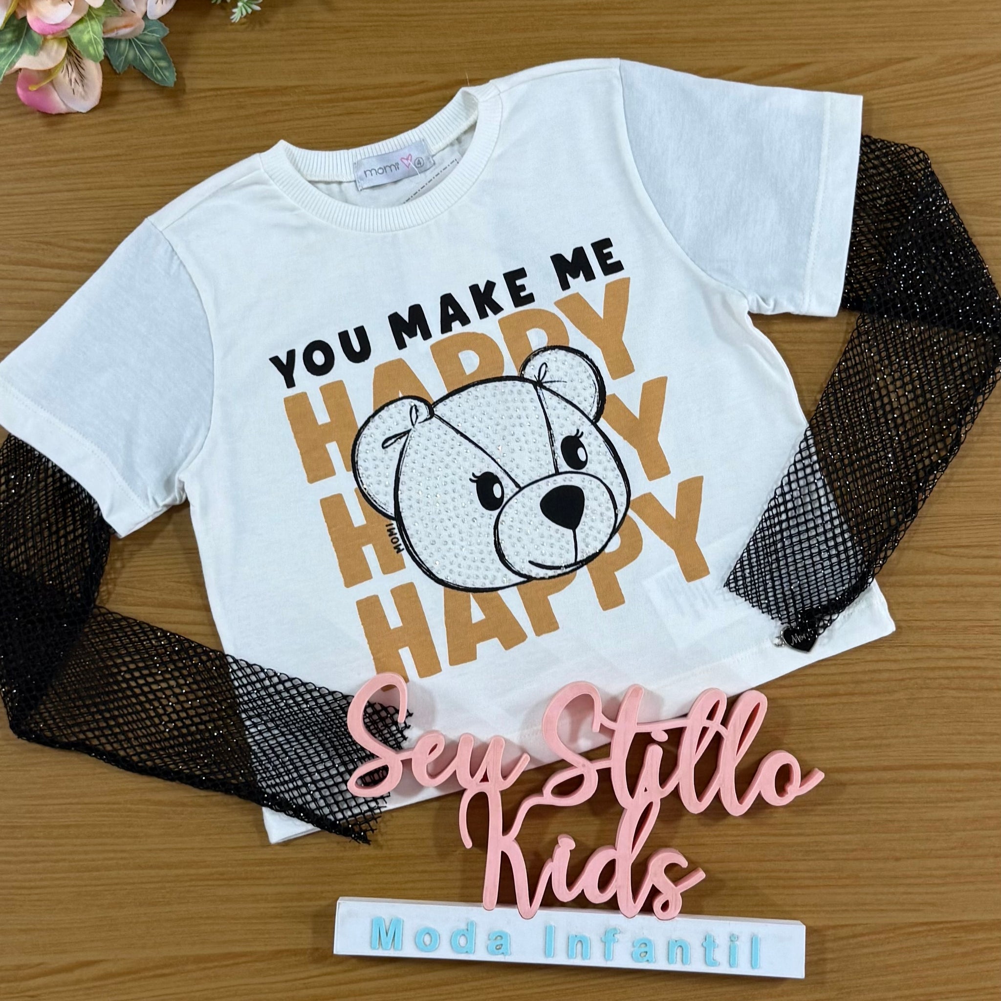 Blusa Infantil Momi Inverno Manga Longa Urso