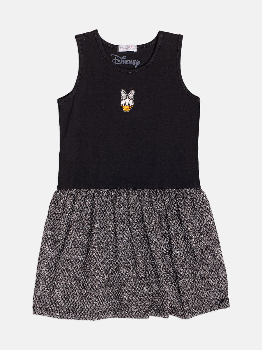 Vestido Infantil Momi Inverno com Casaco Preto Daisy Disney