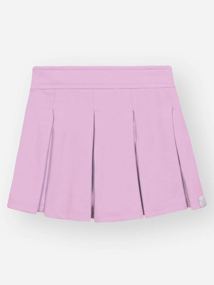 Conjunto Infantil Cinti Verão com Shorts Saia Lilás e Blusa Branca Princess