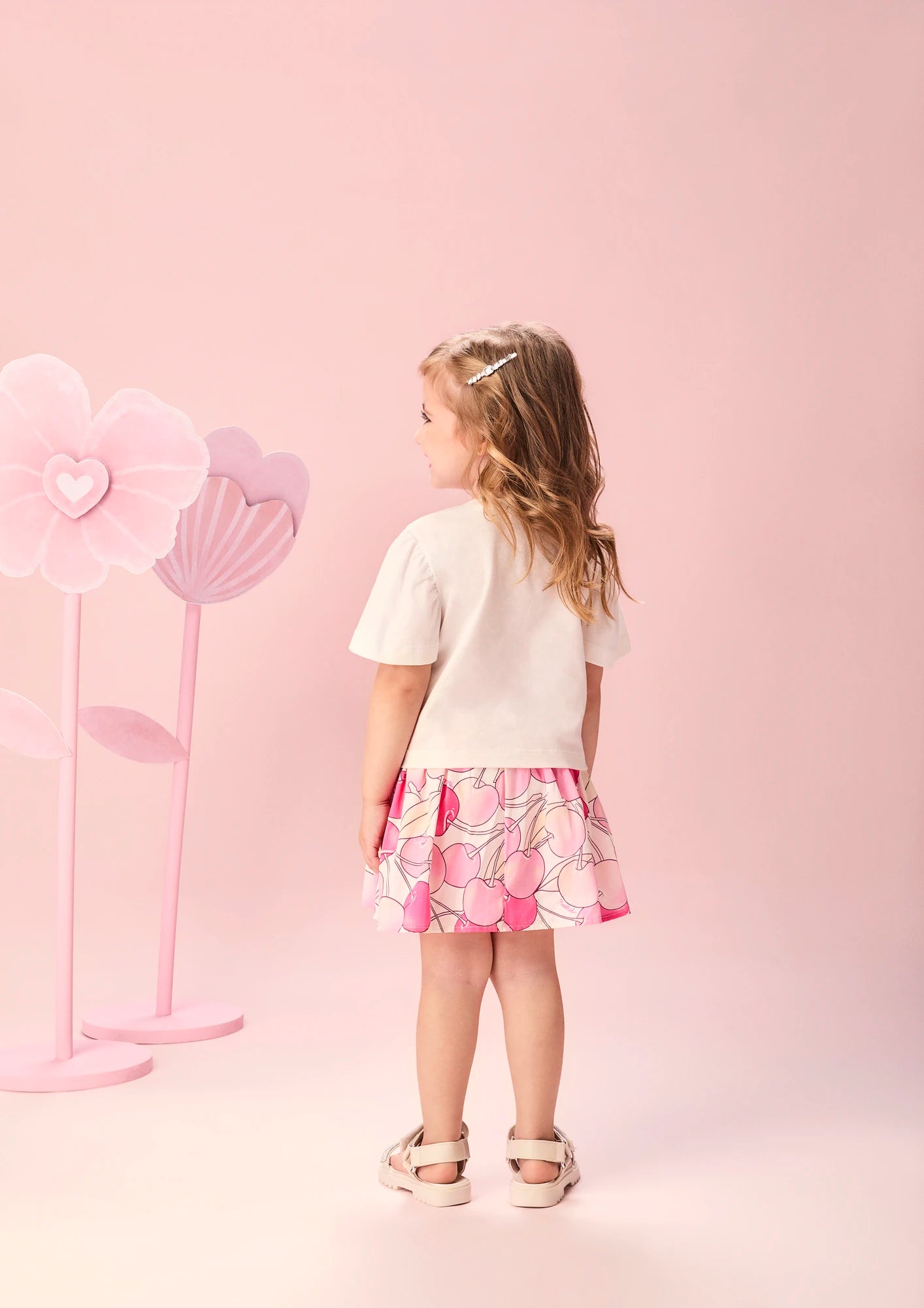 Conjunto Infantil Menina Momi com Saia e Blusa Summer Cherries