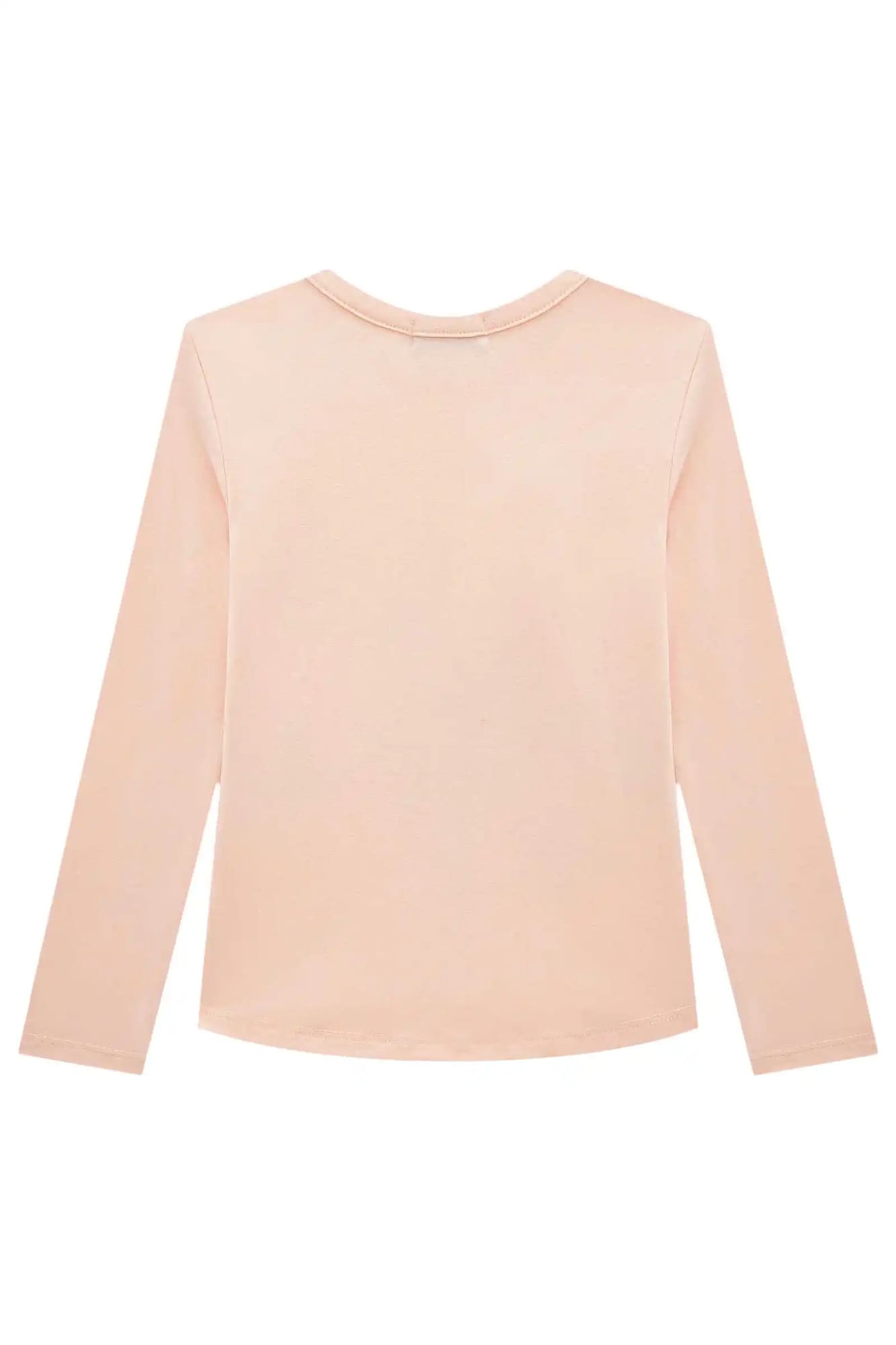 Blusa Infantil Kukie Inverno Manga Longa Rosa Ursinha na Neve
