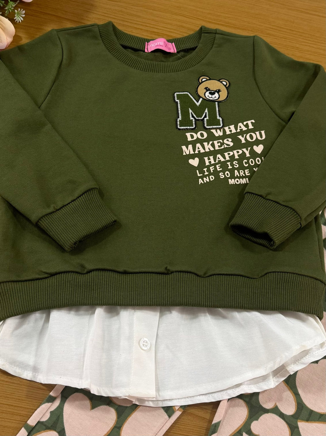 Conjunto Infantil Momi Inverno Calça Corações e Moletinho