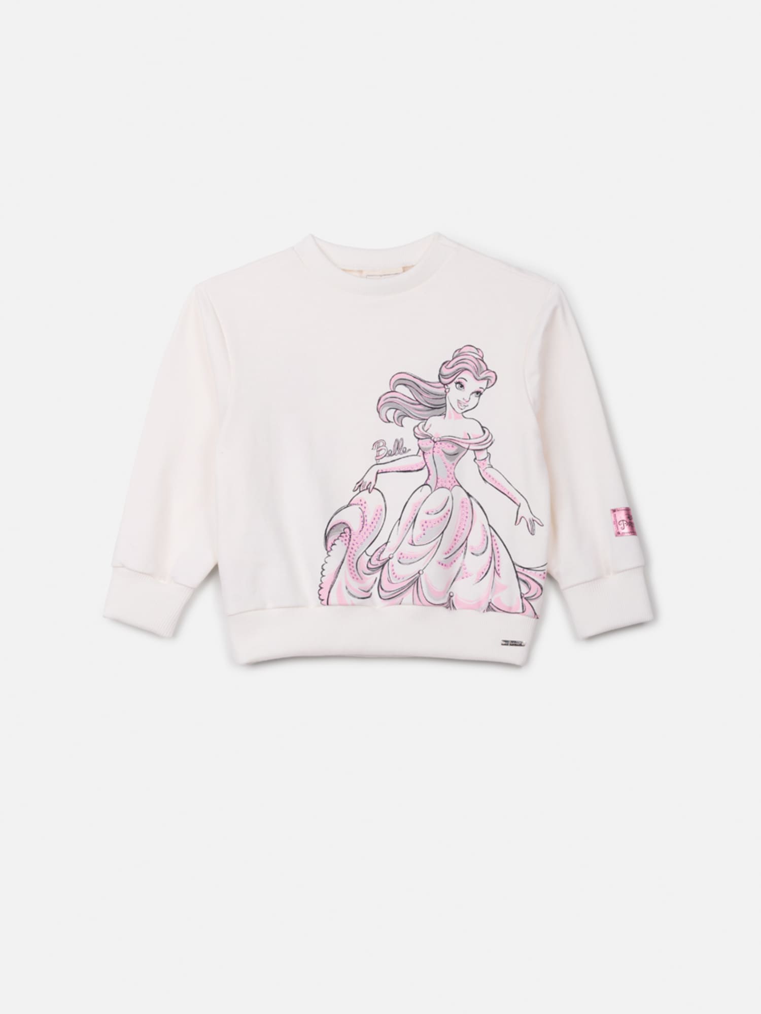 Casaco Infantil Animê Inverno Sem Flanela Branco Princesas com Strass Disney