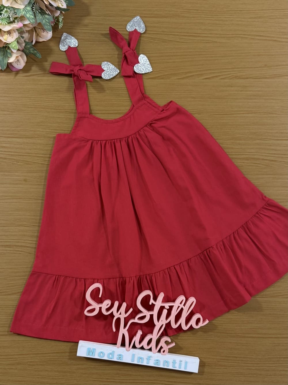 Vestido Infantil Cinti Verão Vermelho Natal