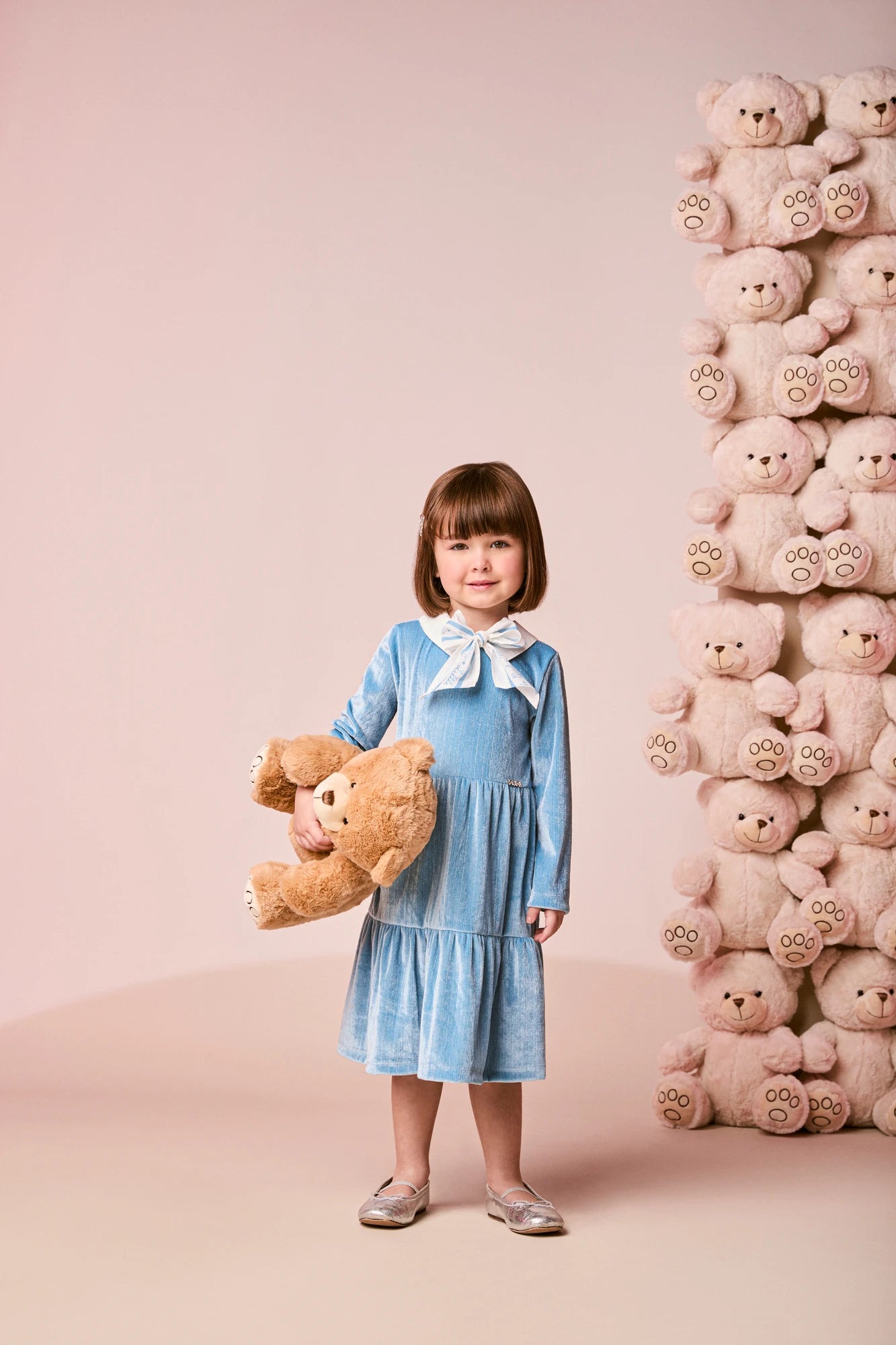 Vestido Infantil Momi Inverno Azul com Brilho