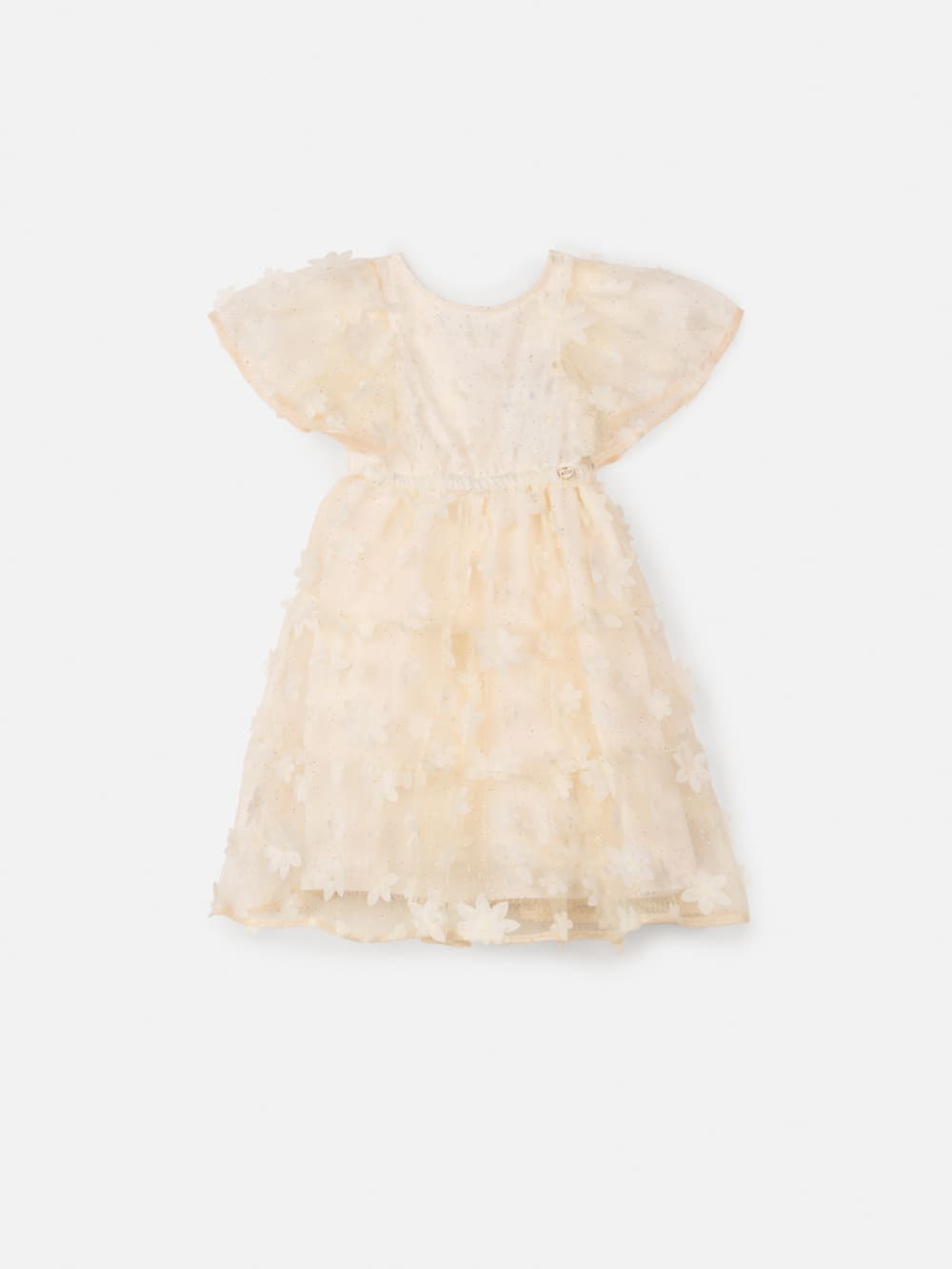 Vestido Infantil Animê Verão Tule Flores