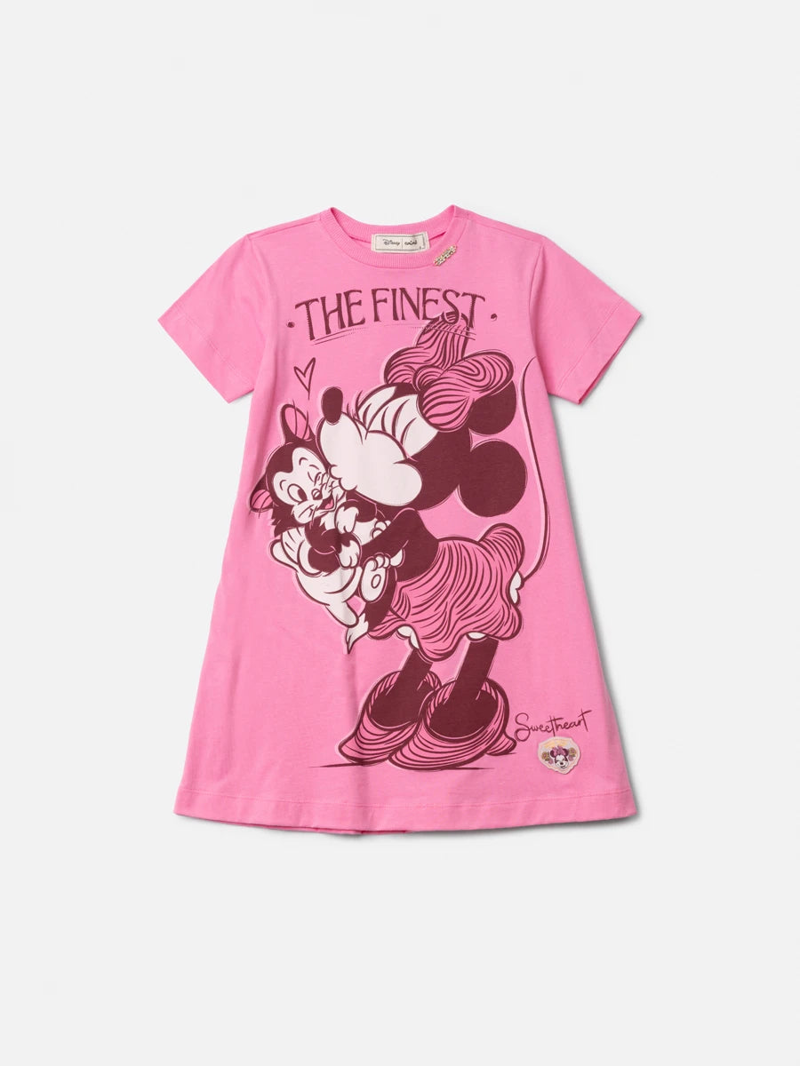 Vestido Infantil Animê Rosa Minnie The Finest Dinsey