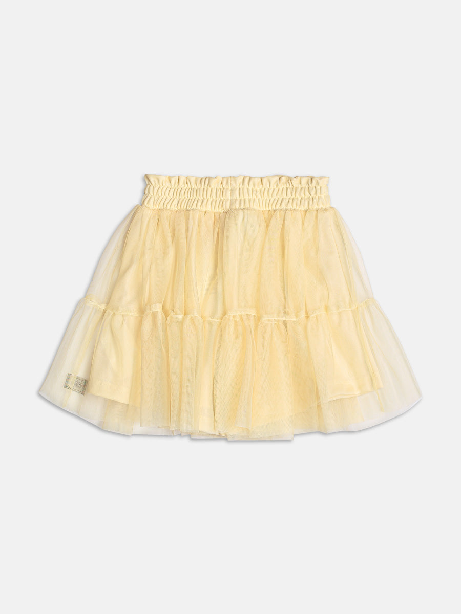 Conjunto Infantil Momi Verão com Saia e Blusa Amarela Bela