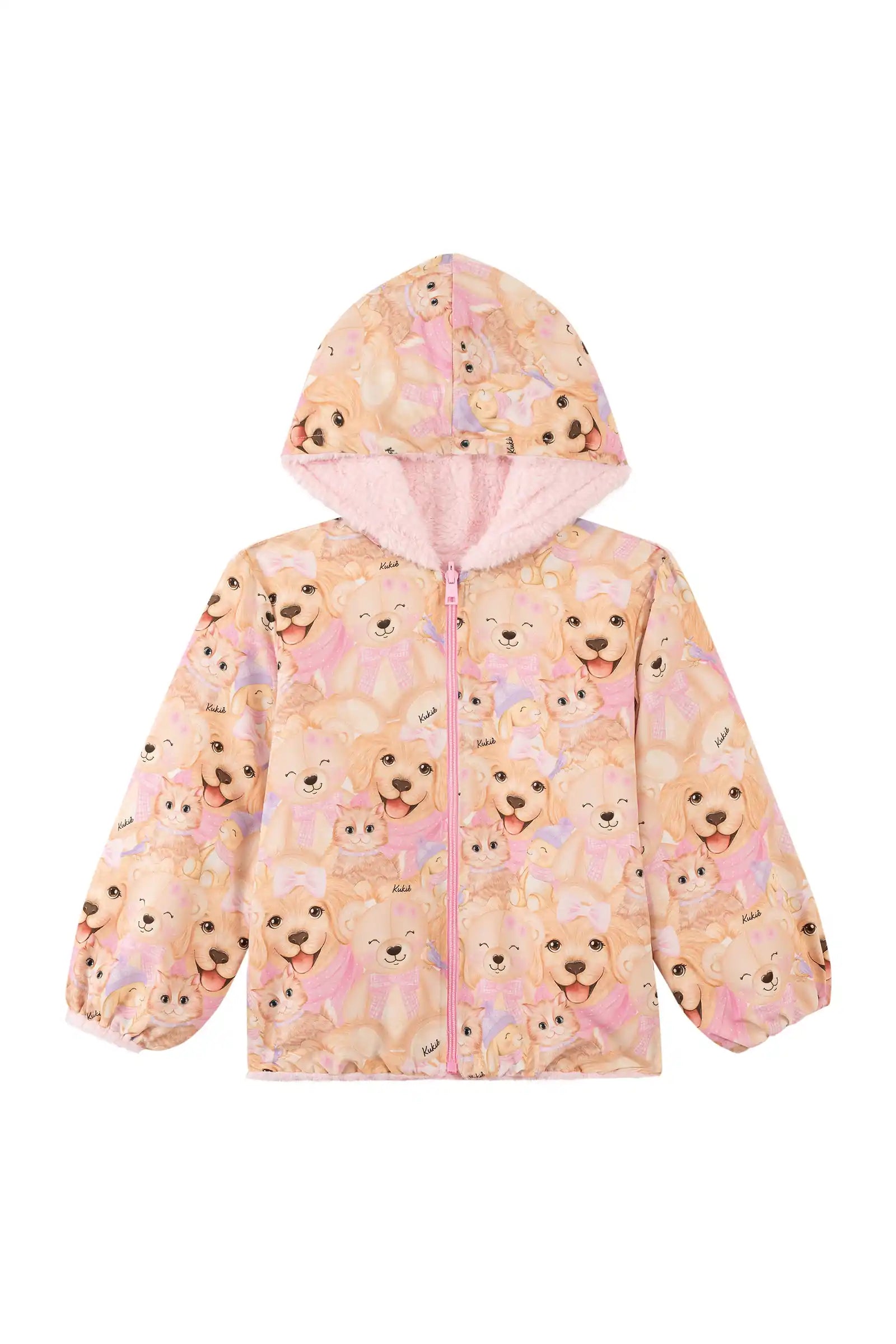 Jaqueta Infantil Kukiê Inverno Dupla Face Animais