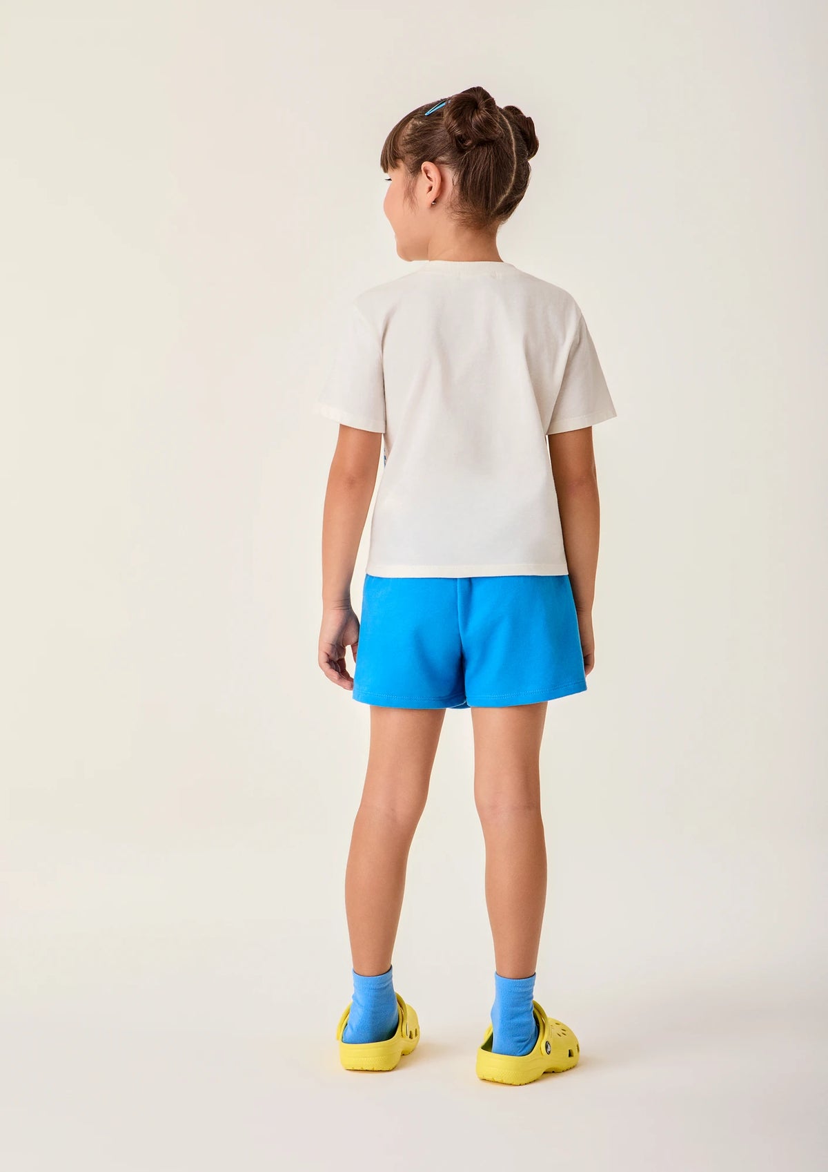 Conjunto Infantil Menina Bimbi com Shorts Saia Azul e Blusa Sardinha