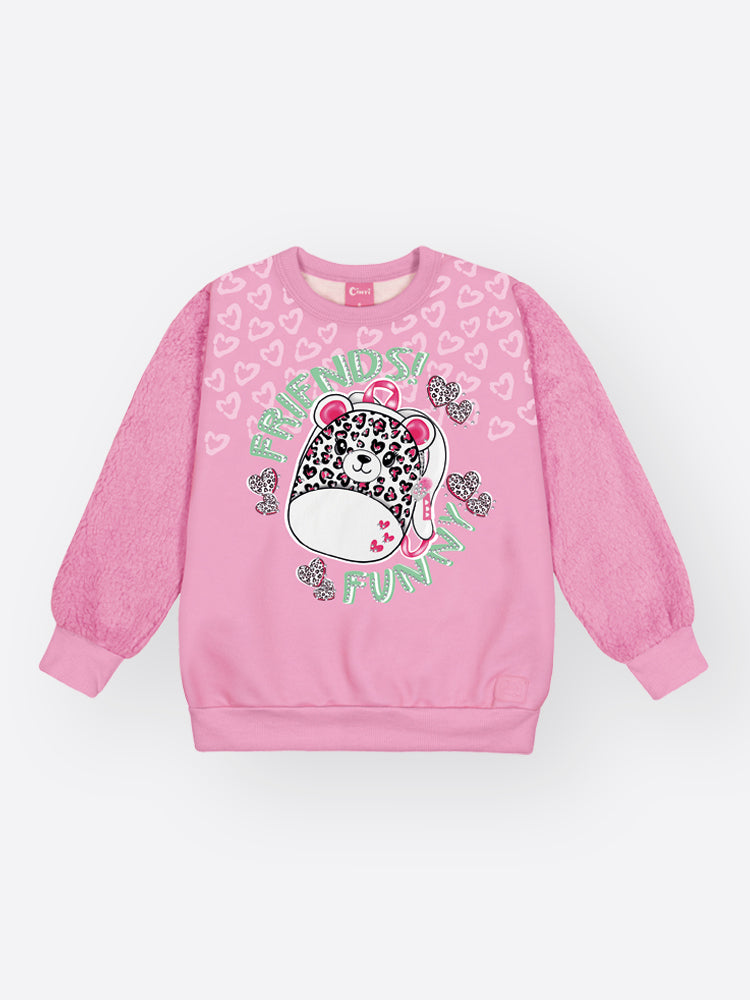 Casaco Infantil Cinti Inverno Flanelado Rosa Friends Funny