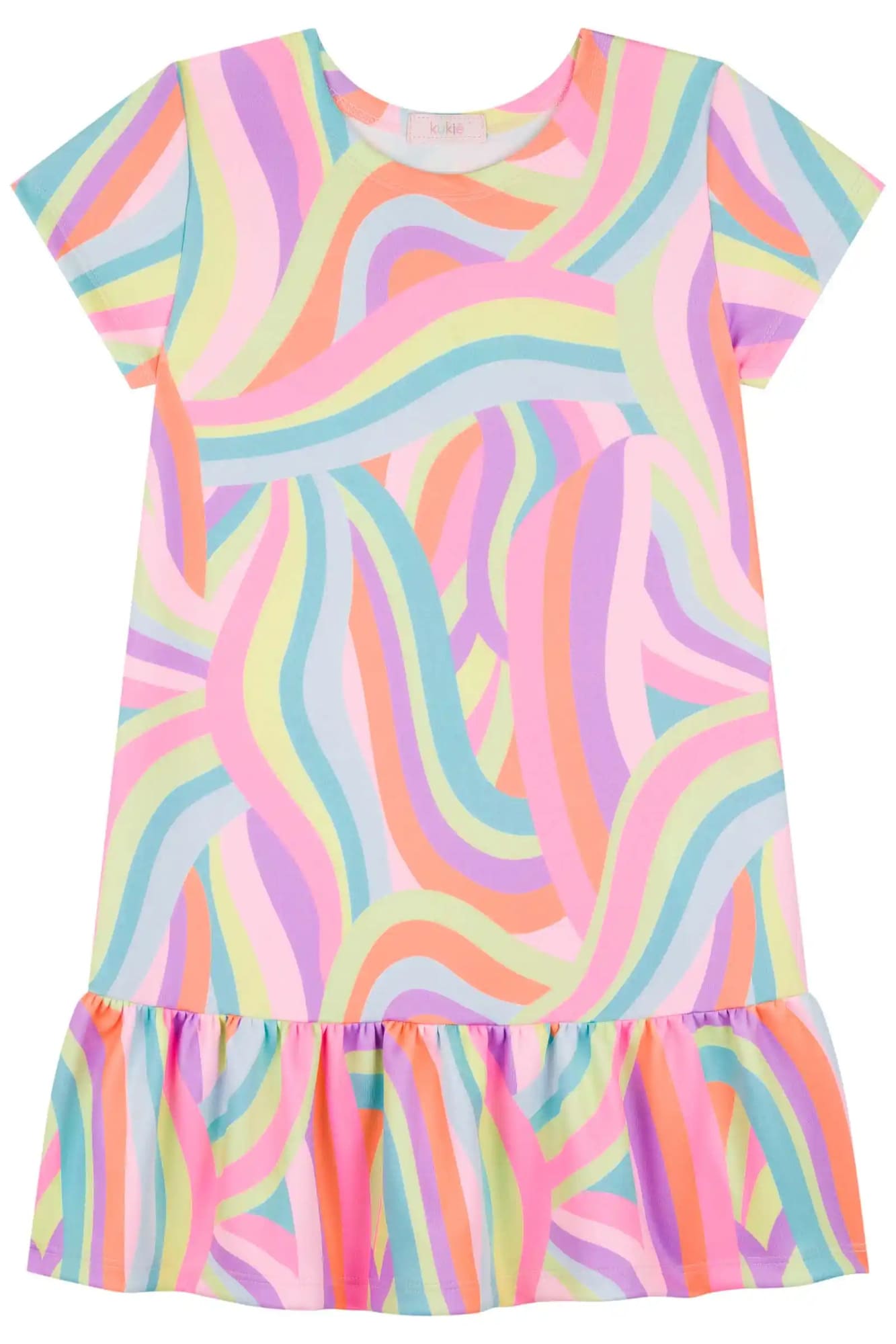 Vestido Infantil Kukiê Verão Colorido com Colete Lilás