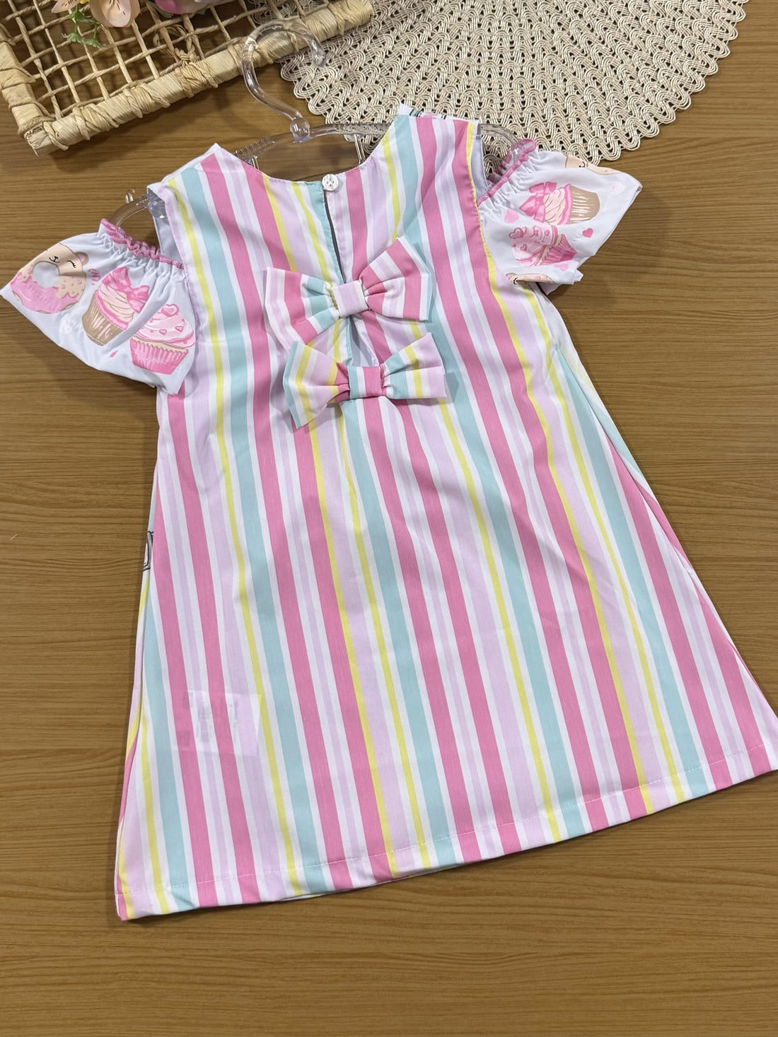 Vestido Infantil Cinti Verão Listrado Cupcake