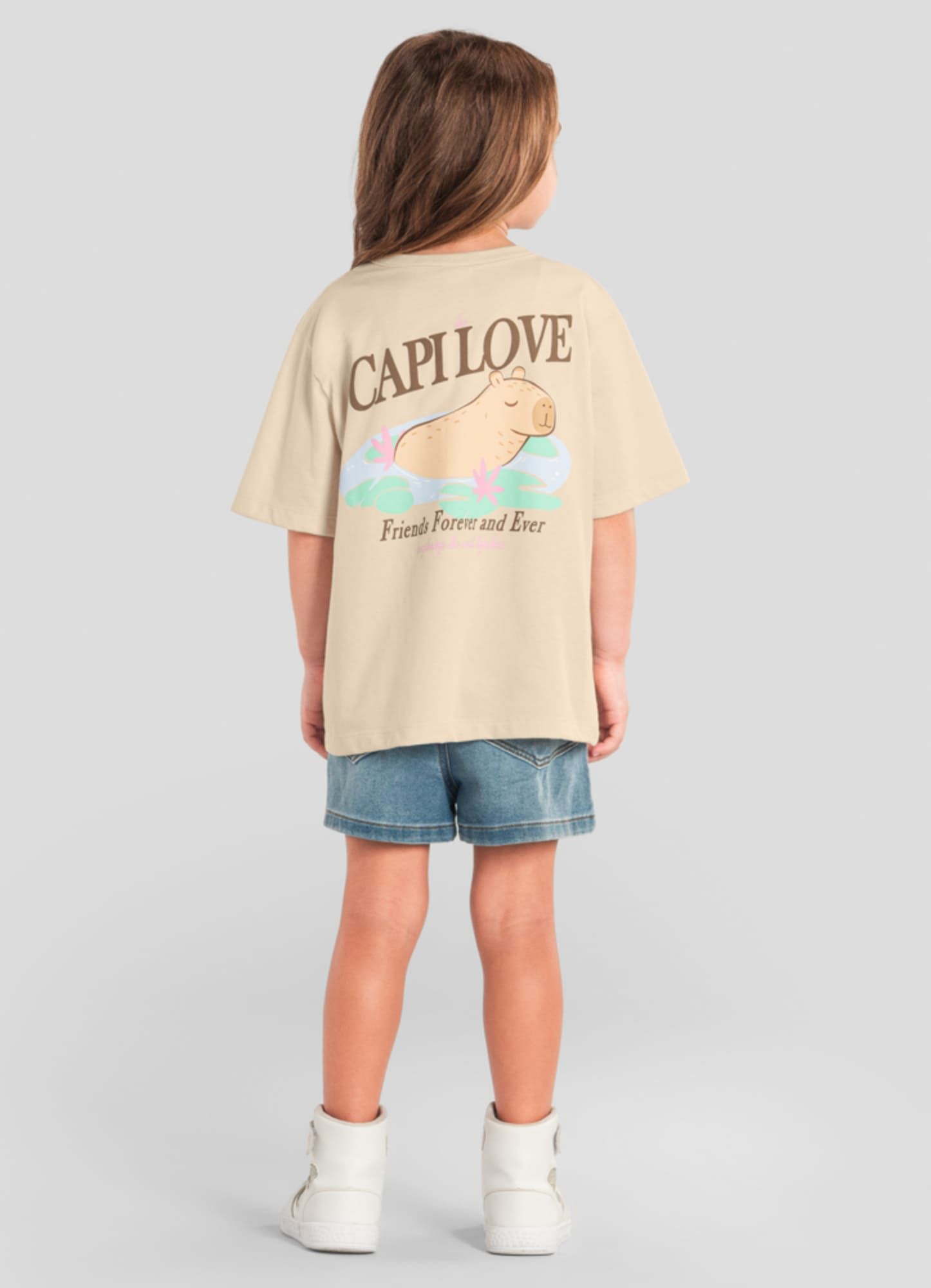 Blusa Infantil Brandili Bege Capivara Love