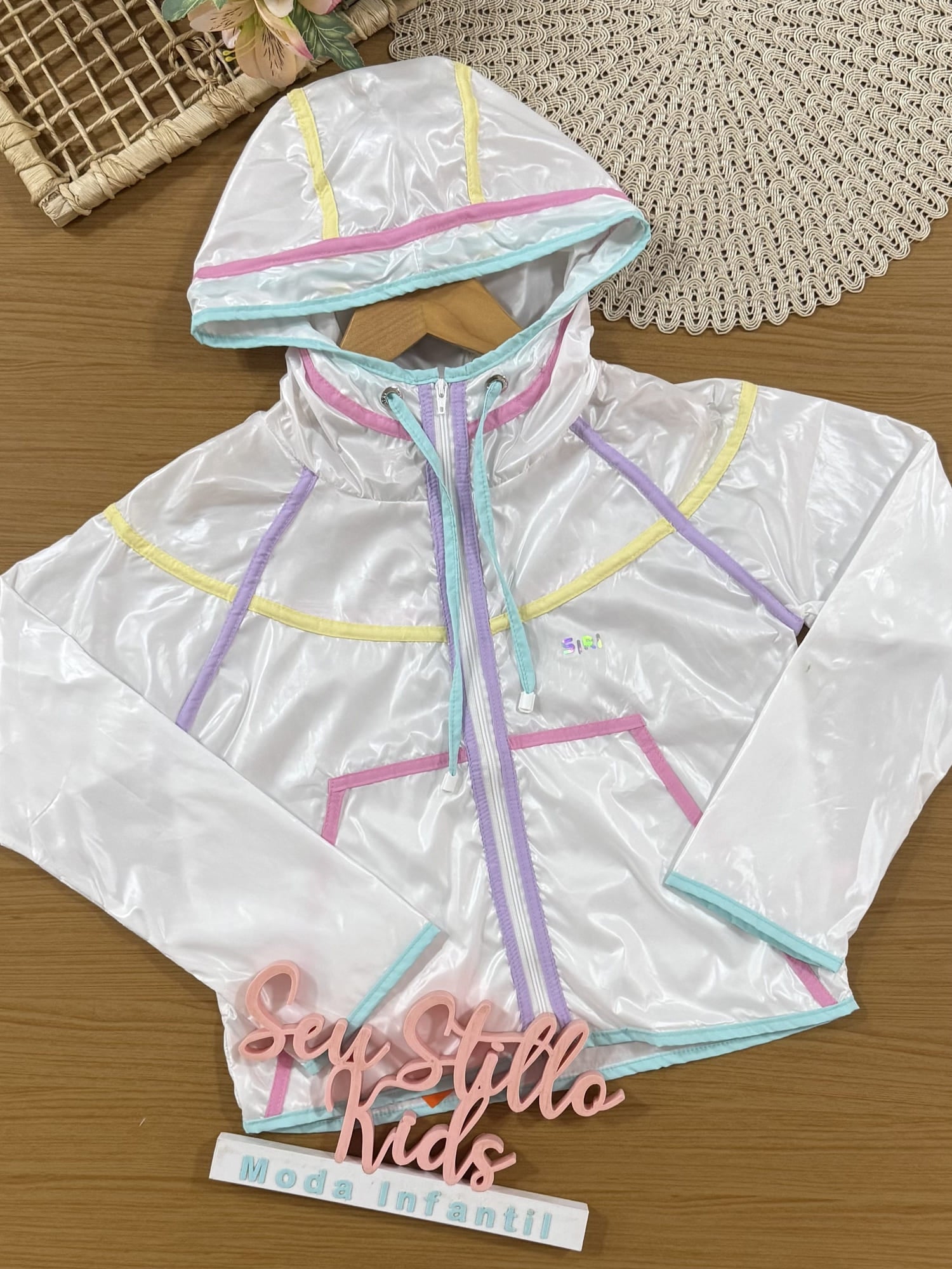 Jaqueta Infantil Siri Kids Sport Corta Vento Luíza Branca 41721
