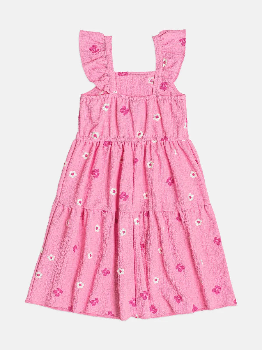 Vestido Infantil Bimbi Rosa Florzinhas