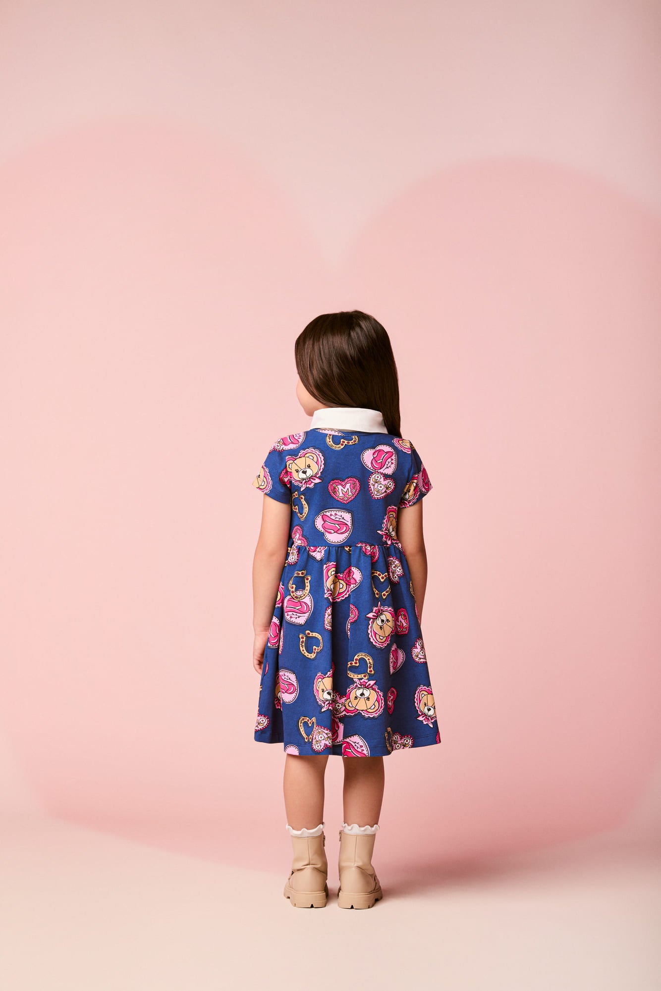 Vestido Infantil Momi Inverno Azul Ursinha Cowgirl