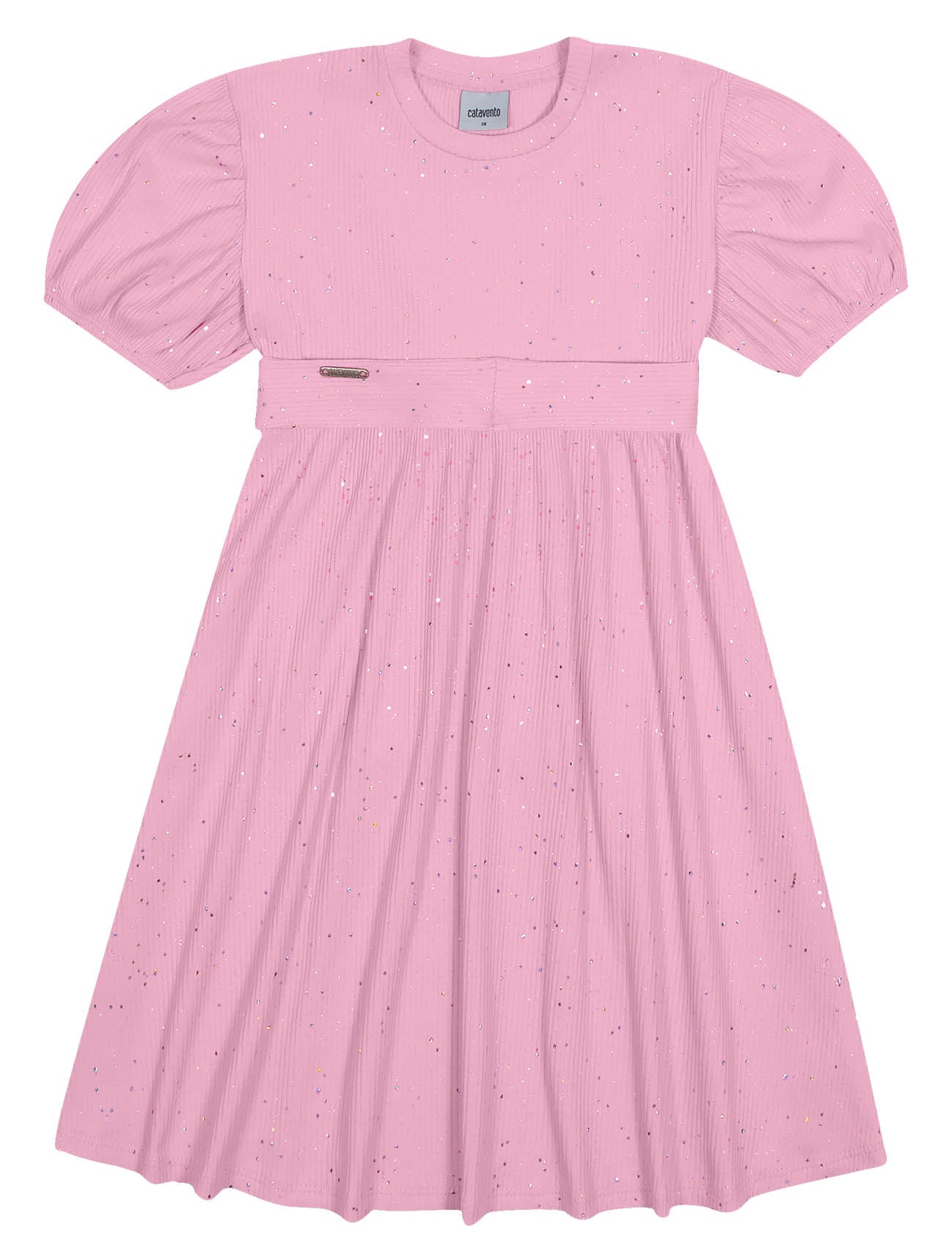 Vestido Infantil Catavento Verão Rosa Brilhante