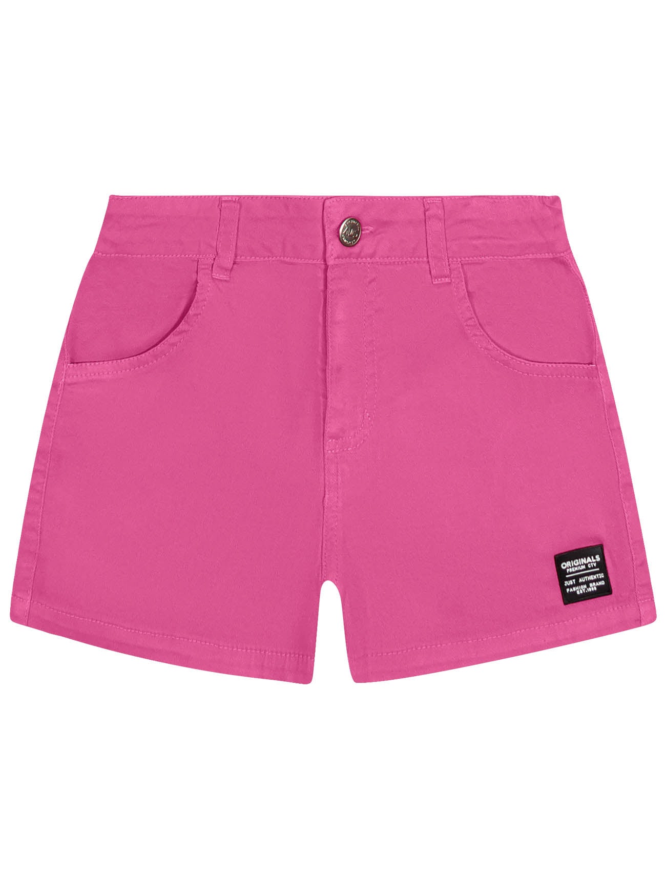 Shorts Infantil Catavento Verão Sarja Rosa Pink