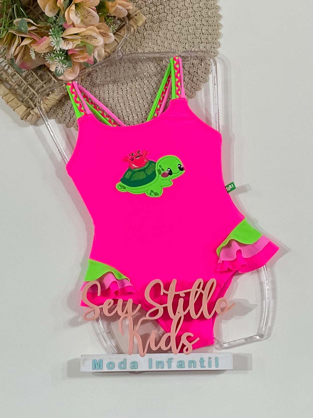 Maiô Infantil Siri Kids Rosa Tamy Turtle 43291