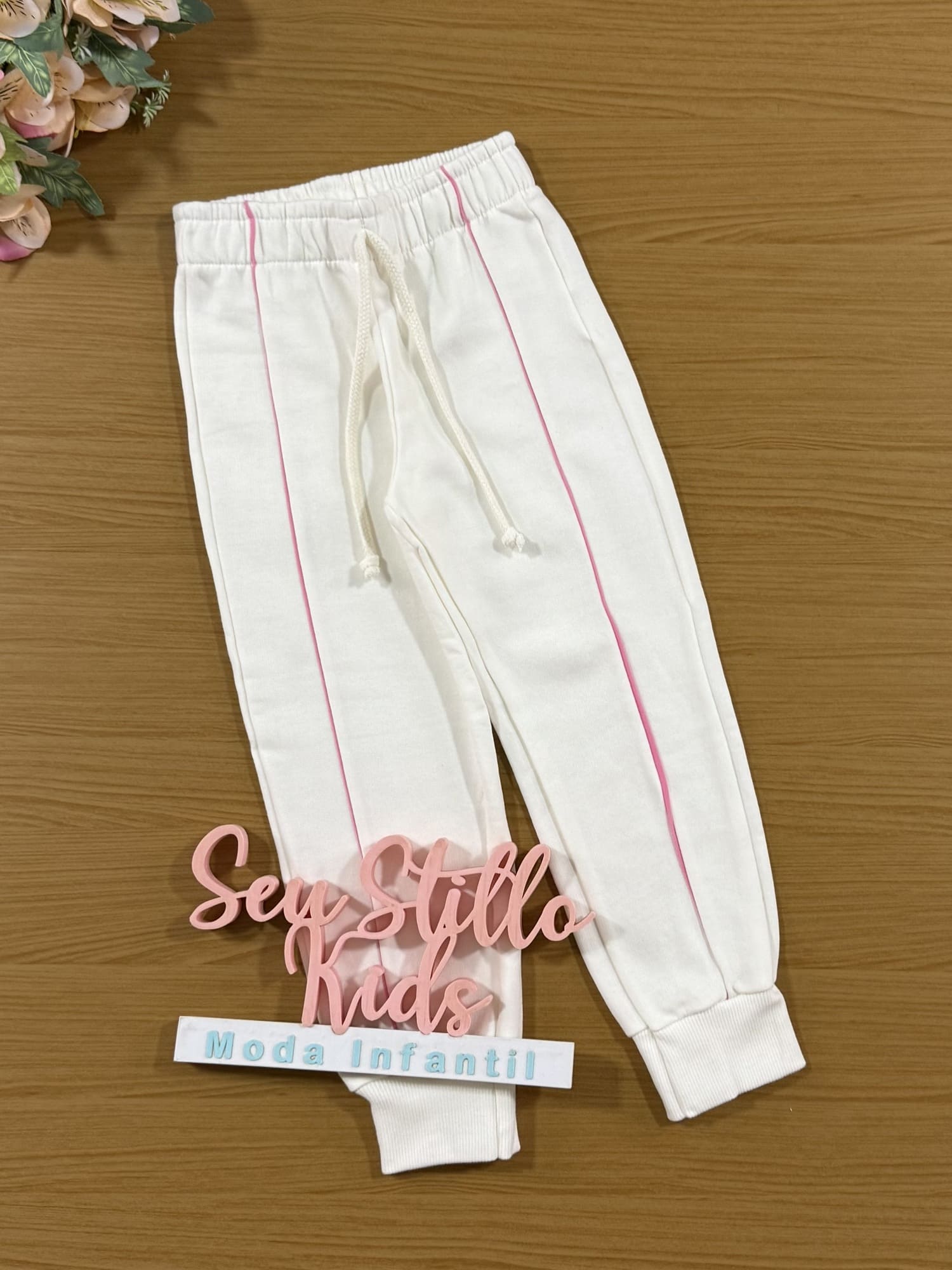 Conjunto Infantil Cinti Inverno Calça e Moletom Flanelado Off Panda