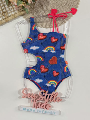 Maiô Infantil Siri Kids Laura Siri Love 40225