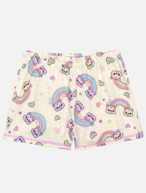 Pijama Infantil Cinti Verão Shorts e Blusa Ursinho Rosa